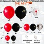 Jobkoo Halloween Balloons Garland Arch Kit – 125 Pc Red & Black Gothic Horror Decorations
