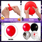 Jobkoo Halloween Balloons Garland Arch Kit – 125 Pc Red & Black Gothic Horror Decorations