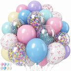 Jobkoo Pastel Bow Balloons – 55 Pcs Macaron Rainbow Set, 12in Party Decor