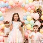 Jobkoo Pastel Bow Balloons – 55 Pcs Macaron Rainbow Set, 12in Party Decor