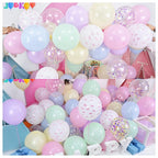 Jobkoo Pastel Bow Balloons – 55 Pcs Macaron Rainbow Set, 12in Party Decor