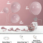 Jobkoo Pink Balloon Arch Garland Kit – 113Pcs Boho Blush Latex Balloons for Birthday, Baby Shower, Wedding