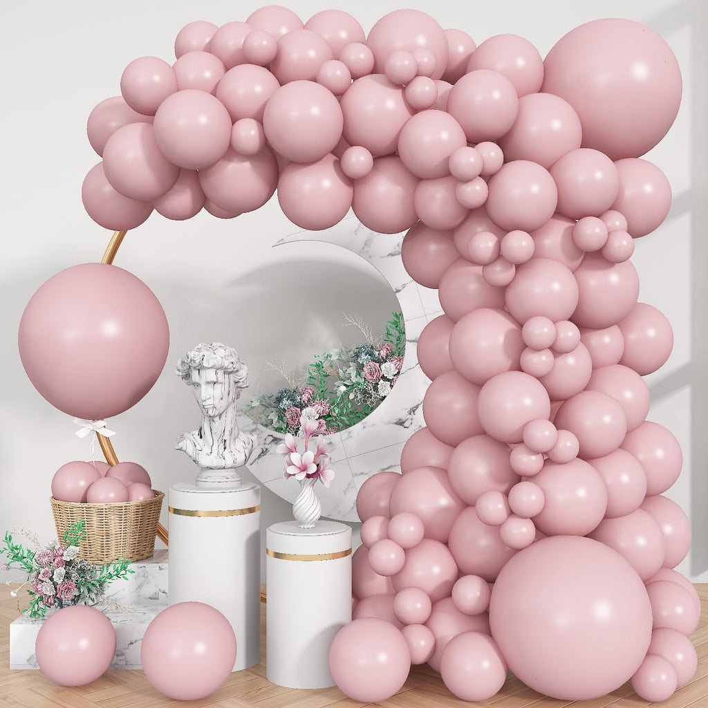 Jobkoo Pink Balloon Arch Garland Kit – 113Pcs Boho Blush Latex Balloons for Birthday, Baby Shower, Wedding