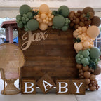 Jobkoo 60 Pcs Woodland Camo Latex Balloons – Sage Green, Gold & Brown