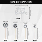 JOERSH 23pcs Disco Ball Cupcake Toppers – 70s Disco Theme Cake Picks & Happy Birthday Topper