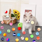JOICEE 30Pcs Bouncy Balls – 9 Styles 30mm Set with Storage Bag | Kids Party Favors & Classroom Prizes