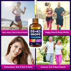Vitamin D3 K2 Tropfen 10000IE mit Bio-Schwarzkümmelöl – 6-in-1 Flüssigkeit (59 ml)