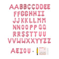 Jolixiraz 58 PCS Alphabet Balloons Set (Pastel Pink) – 2 A–Z Sets + AEIOU, 16-Inch Mylar Foil Balloons for Wedding, Birthday, Anniversary, Graduation Decor