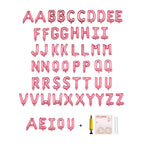 Jolixiraz 58 PCS Alphabet Balloons Set (Pastel Pink) – 2 A–Z Sets + AEIOU, 16-Inch Mylar Foil Balloons for Wedding, Birthday, Anniversary, Graduation Decor