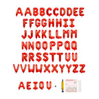 Jolixiraz 58‑Piece Alphabet Balloons – A–Z & AEIOU, 16-Inch Red Mylar Set