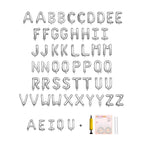 Jolixiraz 58 Pcs Alphabet Balloons A-Z & AEIOU, 16-Inch Silver Mylar Set for Weddings & Birthdays