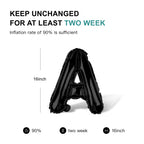 Jolixiraz 58-Pcs Letter Balloons Set — 16-Inch Black Mylar A-Z & AEIOU for Weddings, Birthdays, and More