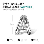Jolixiraz 58 Pcs Alphabet Balloons A-Z & AEIOU, 16-Inch Silver Mylar Set for Weddings & Birthdays