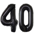 Jonhamwelbor Black 40th Birthday Number Balloons — Giant 42-Inch Foil Mylar No.4 & No.0 Set