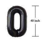 Jonhamwelbor Black 40th Birthday Number Balloons — Giant 42-Inch Foil Mylar No.4 & No.0 Set