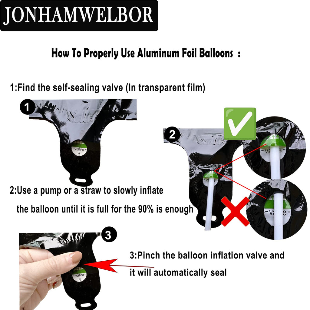Jonhamwelbor Black 40th Birthday Number Balloons — Giant 42-Inch Foil Mylar No.4 & No.0 Set