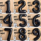Jonhamwelbor Black 40th Birthday Number Balloons — Giant 42-Inch Foil Mylar No.4 & No.0 Set