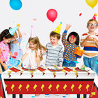 Joottuan 49 Pcs Cartoon Birthday Party Supplies – Red & White Plates, Napkins & Tablecloth