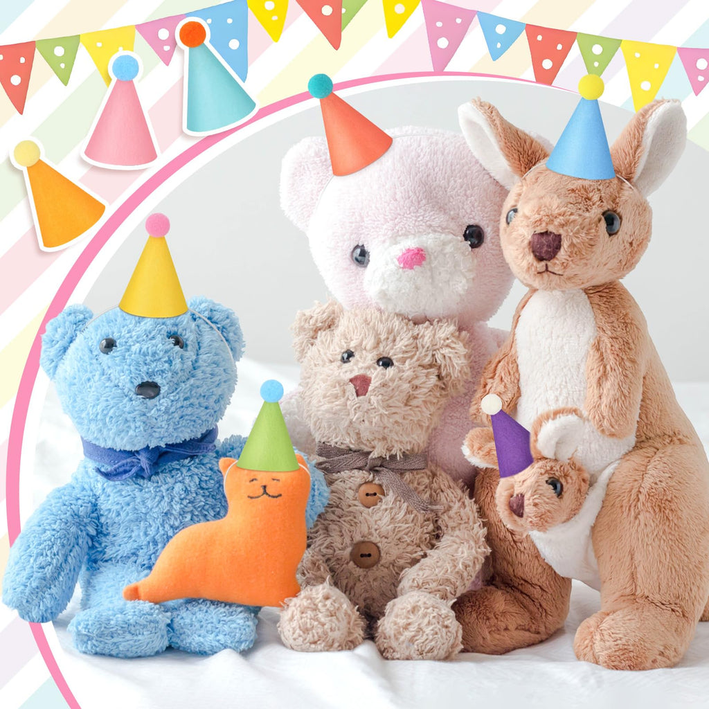 Joottuan 24 Pcs Mini Party Hats for Stuffed Animals | DIY Birthday Hat Decor for Dolls & Pets