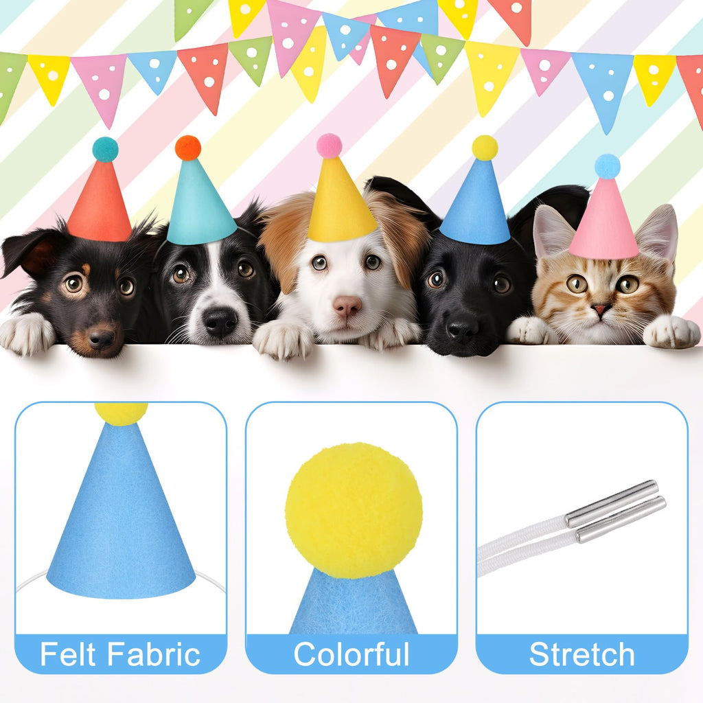 Joottuan 24 Pcs Mini Party Hats for Stuffed Animals | DIY Birthday Hat Decor for Dolls & Pets