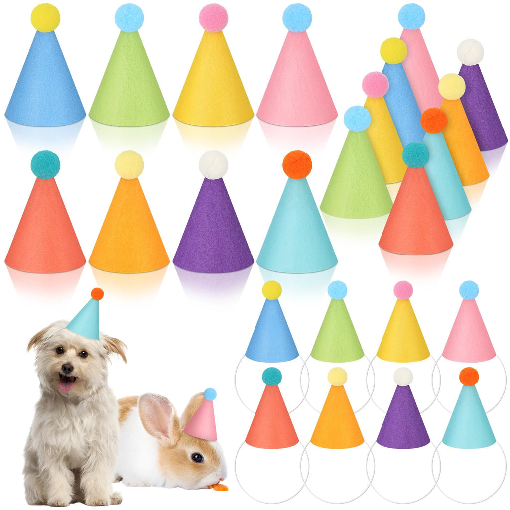 Joottuan 24 Pcs Mini Party Hats for Stuffed Animals | DIY Birthday Hat Decor for Dolls & Pets