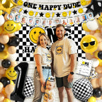 JOPHMO One Happy Dude 1st Birthday Party Pack – Black & Yellow Decor Kit