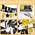 JOPHMO One Happy Dude 1st Birthday Party Pack – Black & Yellow Decor Kit