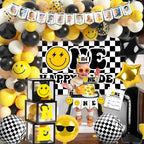 JOPHMO One Happy Dude 1st Birthday Party Pack – Black & Yellow Decor Kit