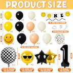 JOPHMO One Happy Dude 1st Birthday Party Pack – Black & Yellow Decor Kit
