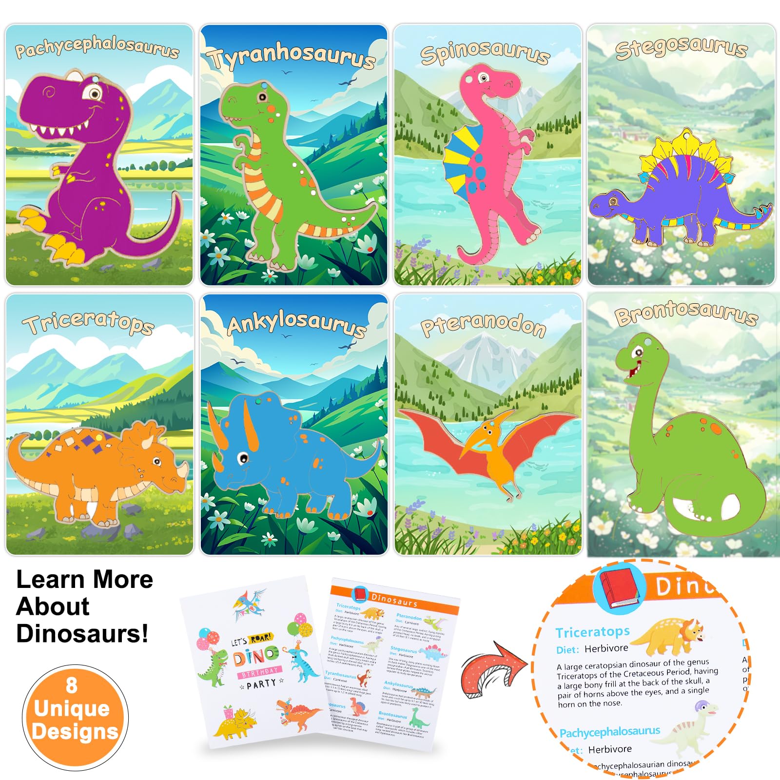 JOTIKO 24-Pack Dinosaur Paint Kits – Kids Party Favors, Gifts & Classroom Crafts