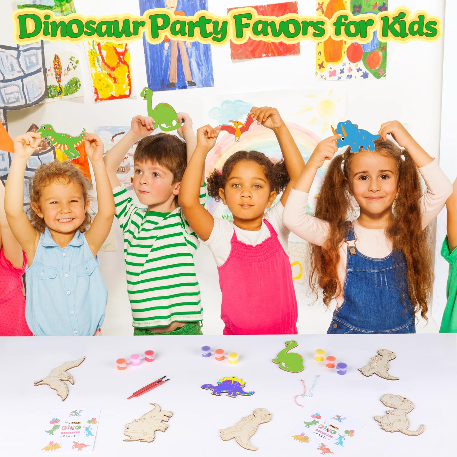 JOTIKO 24-Pack Dinosaur Paint Kits – Kids Party Favors, Gifts & Classroom Crafts