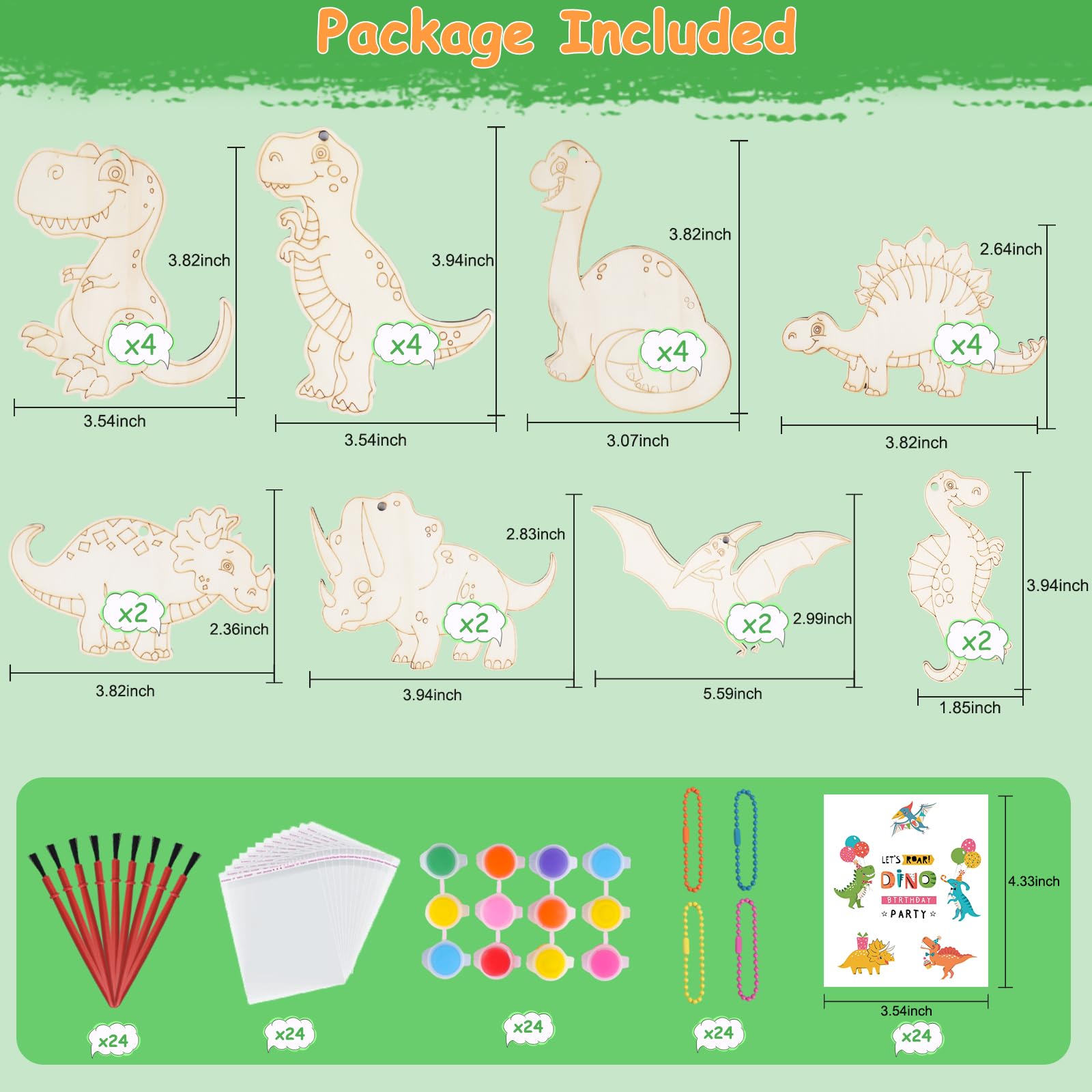 JOTIKO 24-Pack Dinosaur Paint Kits – Kids Party Favors, Gifts & Classroom Crafts