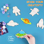 JOTIKO 24 Pack Space Keychain Painting Kits – Space Theme Party Favors for Kids