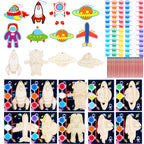 JOTIKO 24 Pack Space Keychain Painting Kits – Space Theme Party Favors for Kids