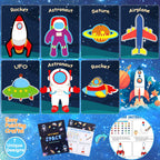 JOTIKO 24 Pack Space Keychain Painting Kits – Space Theme Party Favors for Kids