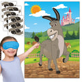 Joy Bang Pin The Tail on The Donkey – Kids Party Game with Tail Stickers & Eye Masks