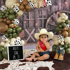 JOYFLOAT Cowboy Green Cow Balloon Garland Arch Kit — Brown, Sand White Balloons for Baby Showers & Western Themes