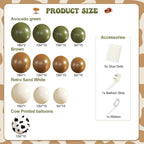 JOYFLOAT Cowboy Green Cow Balloon Garland Arch Kit — Brown, Sand White Balloons for Baby Showers & Western Themes