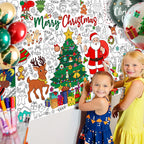 JOYGATHER Christmas Giant Coloring Tablecloth for Kids – 30x72 Inch Large Table Poster