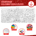JOYGATHER Christmas Giant Coloring Tablecloth for Kids – 30x72 Inch Large Table Poster