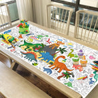 JOYGATHER Dinosaur Coloring Tablecloth – Giant 30x72 in for Parties & Classrooms