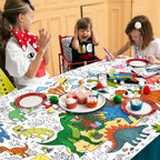 JOYGATHER Dinosaur Coloring Tablecloth – Giant 30x72 in for Parties & Classrooms