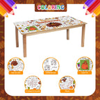 JOYGATHER Thanksgiving Coloring Tablecloth – Giant 30x72 Inch for Kids