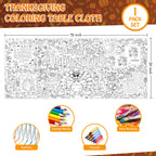 JOYGATHER Thanksgiving Coloring Tablecloth – Giant 30x72 Inch for Kids