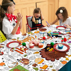 JOYGATHER Thanksgiving Coloring Tablecloth – Giant 30x72 Inch for Kids