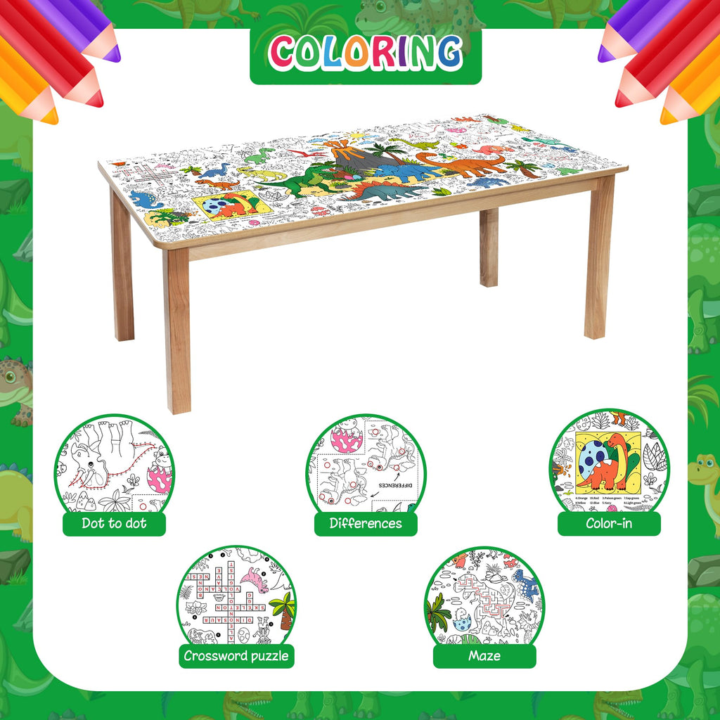 JOYGATHER Dinosaur Coloring Tablecloth – Giant 30x72 in for Parties & Classrooms