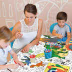 JOYGATHER Dinosaur Coloring Tablecloth – Giant 30x72 in for Parties & Classrooms