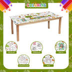 JOYGATHER Wild Coloring Tablecloth — Jumbo 72x30 in Jungle Animals for Kids Parties & Classroom Fun