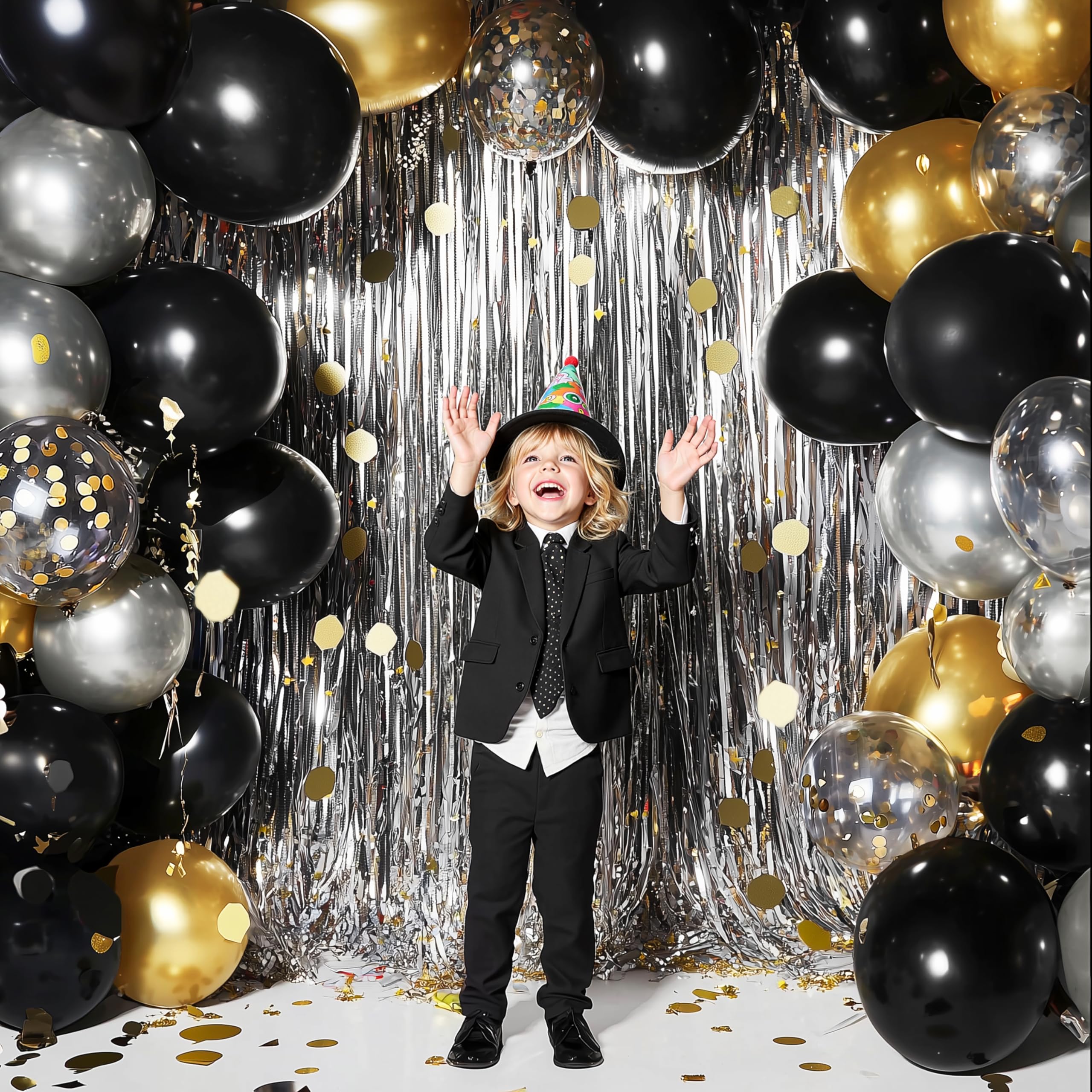 JOYIN 150 Pcs Black Balloons Arch Kit - 18/12/10/5 Inch Latex Party Decor