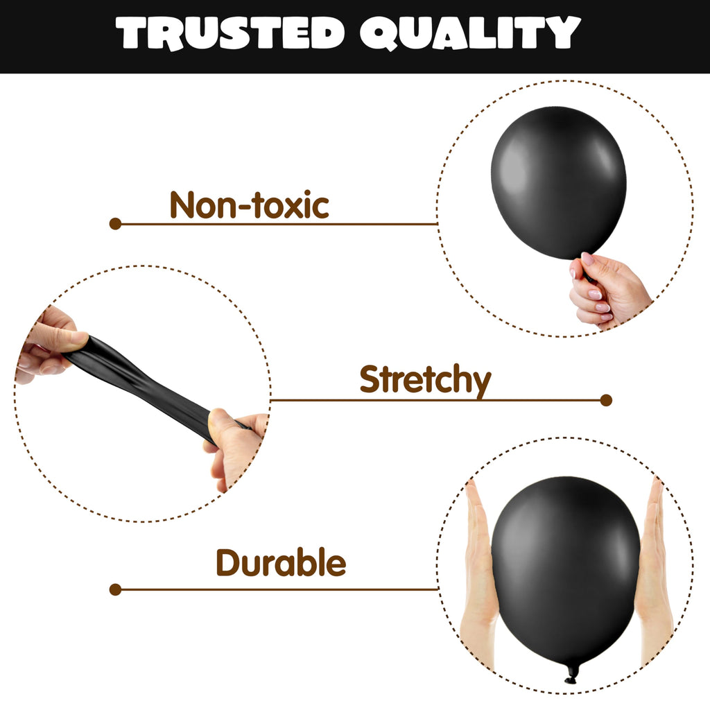 JOYIN 150 Pcs Black Balloons Arch Kit - 18/12/10/5 Inch Latex Party Decor